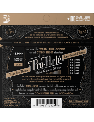 D'Addario EJ44 Pro-Arté, tensión... D'Addario EJ44 Pro-Arté, tensión...