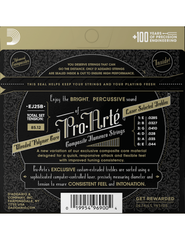 D'Addario EJ25B Custom Tension, Black...