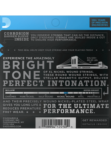 D'Addario EXL120+ (9,5-44) Nickel...