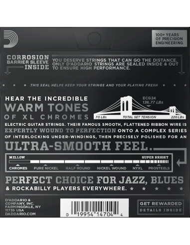 D'Addario ECG24 Chromes Flat Wound,... D'Addario ECG24 Chromes Flat Wound,...