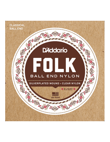 D'Addario EJ32C Folk - Ball End Nylon